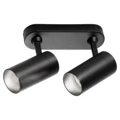 Plafoniere Moderne-IsyLuce Plafoniera nera con due faretti orientabili