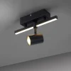 Plafoniere Moderne-Selezionato da Mazzolaluce Plafoniera nera con faretto orientabile doppia luce led 3000k