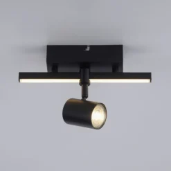 Plafoniere Moderne-Selezionato da Mazzolaluce Plafoniera nera con faretto orientabile doppia luce led 3000k