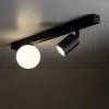 Plafoniere Moderne-Selezionato da Mazzolaluce Plafoniera nera con sfera vetro faretto orientabile moderna