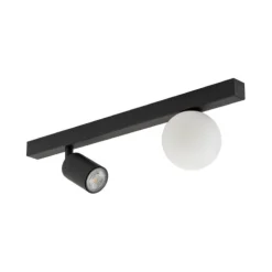 Plafoniere Moderne-Selezionato da Mazzolaluce Plafoniera nera con sfera vetro faretto orientabile moderna
