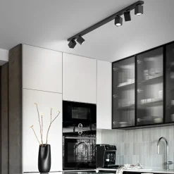 Plafoniere Moderne-Perenz Illuminazione Plafoniera nera con spot lampade squadrate orientabili perenz oddy