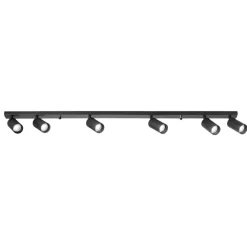 Plafoniere Moderne-IsyLuce Plafoniera nera da cucina con 6 faretti orientabili