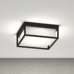 Plafoniere Da Esterno-Top Light Plafoniera nera da esterno quadrata moderna osaka
