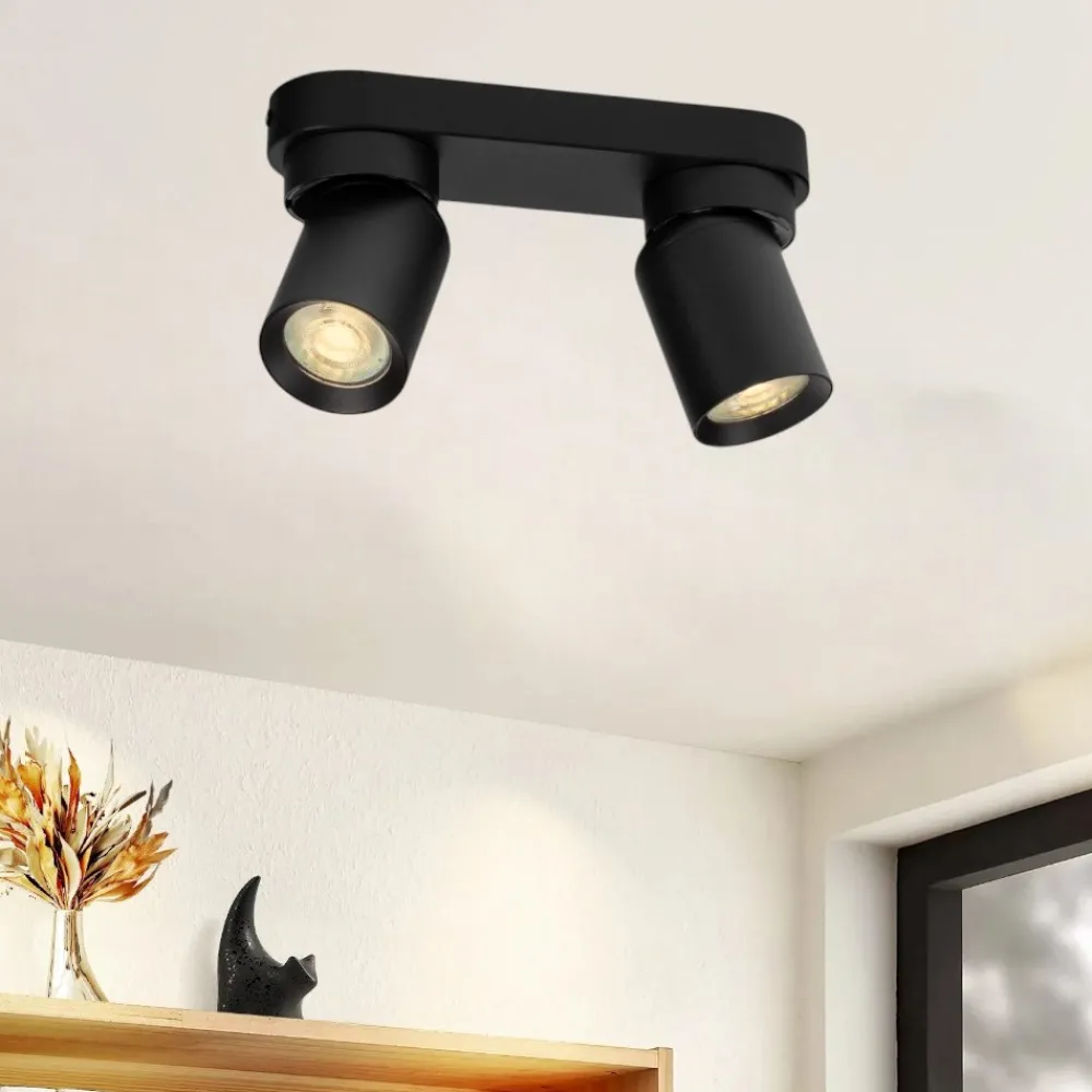 Plafoniere Moderne-Selezionato da Mazzolaluce Plafoniera nera da soffitto per cucina con faretti