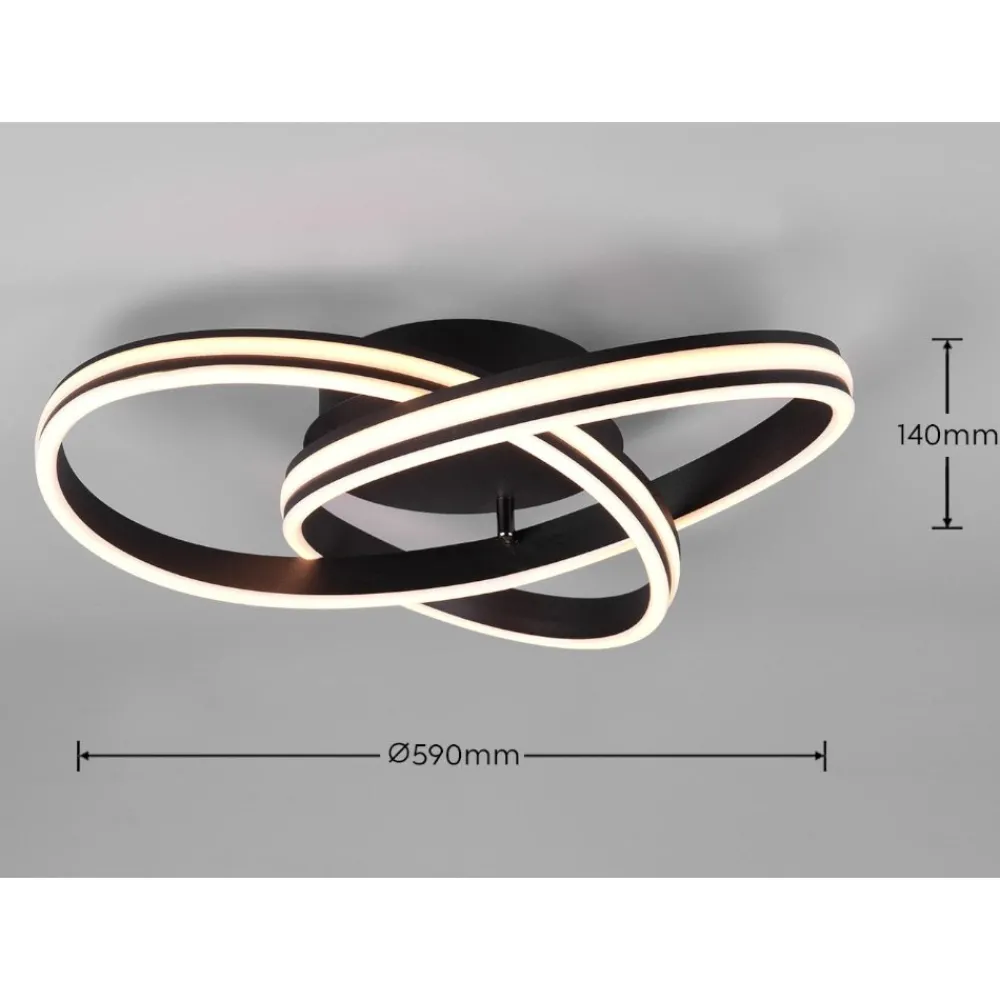Plafoniere Moderne-Selezionato da Mazzolaluce Plafoniera nera design moderna 58w dimmerabile per soggiorno