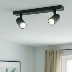 Plafoniere Moderne-Top Light Plafoniera nera due luci led orientabili toplight