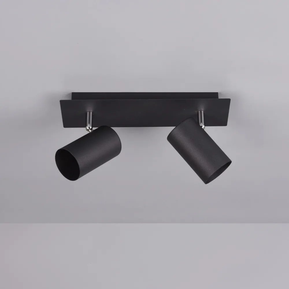 Plafoniere Moderne-Selezionato da Mazzolaluce Plafoniera nera 2 faretti moderna orientabile