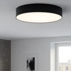Plafoniere Moderne-Gea Luce Plafoniera nera led 30w 3000k rotonda cloe