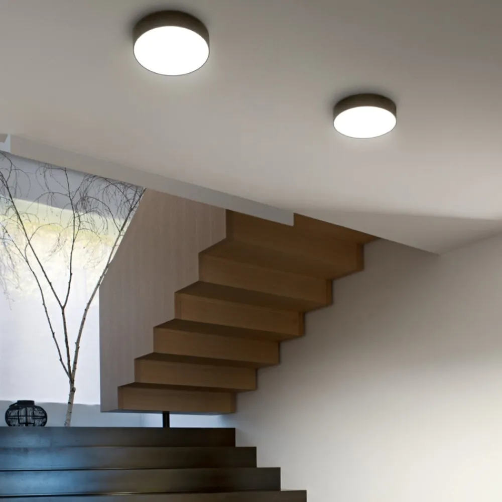 Plafoniere Moderne-Gea Luce Plafoniera nera led 30w 3000k rotonda cloe