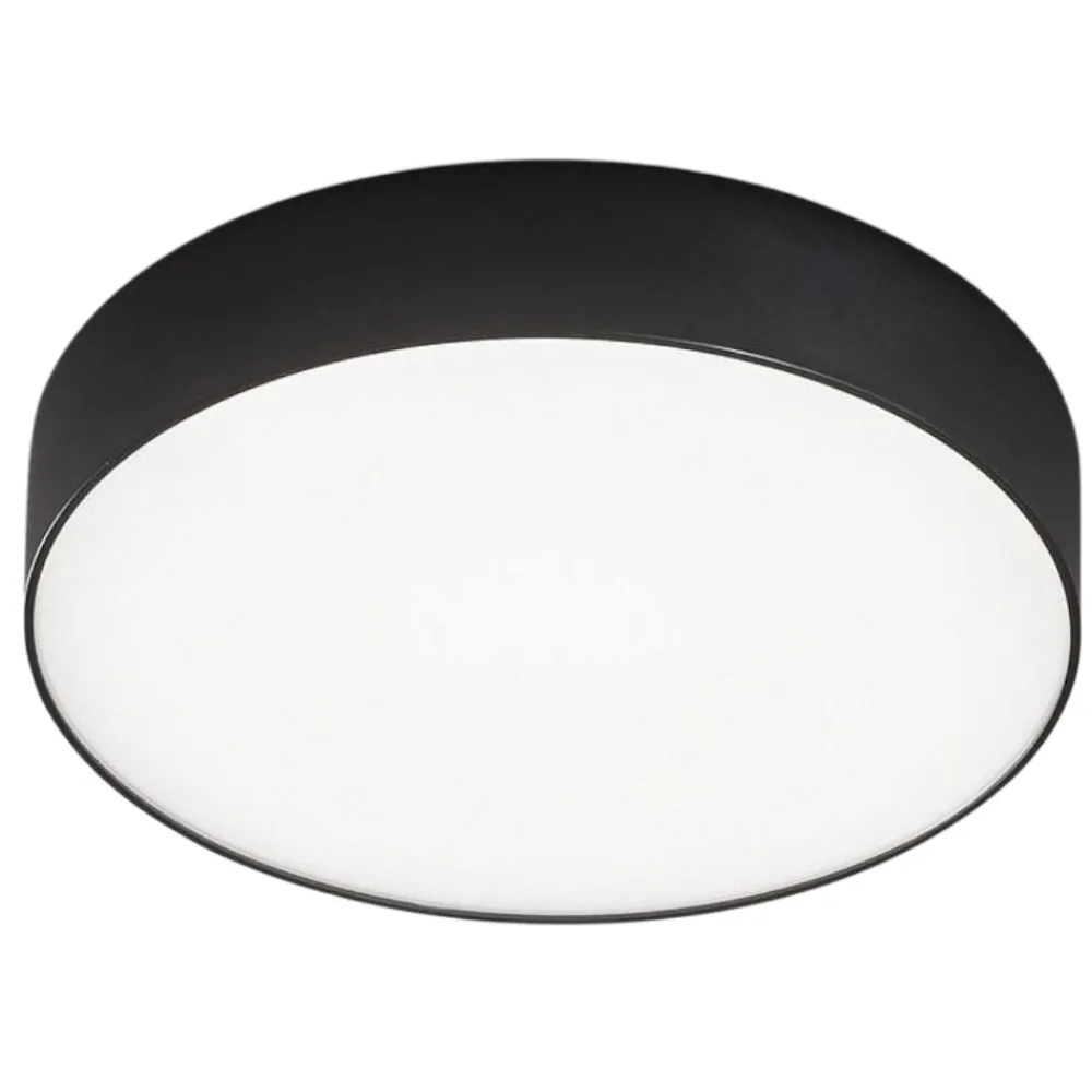 Plafoniere Moderne-Gea Luce Plafoniera nera led 30w 3000k rotonda cloe