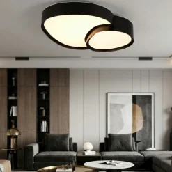 Plafoniere Moderne-Selezionato da Mazzolaluce Plafoniera nera led design moderna per soggiorno con telecomando