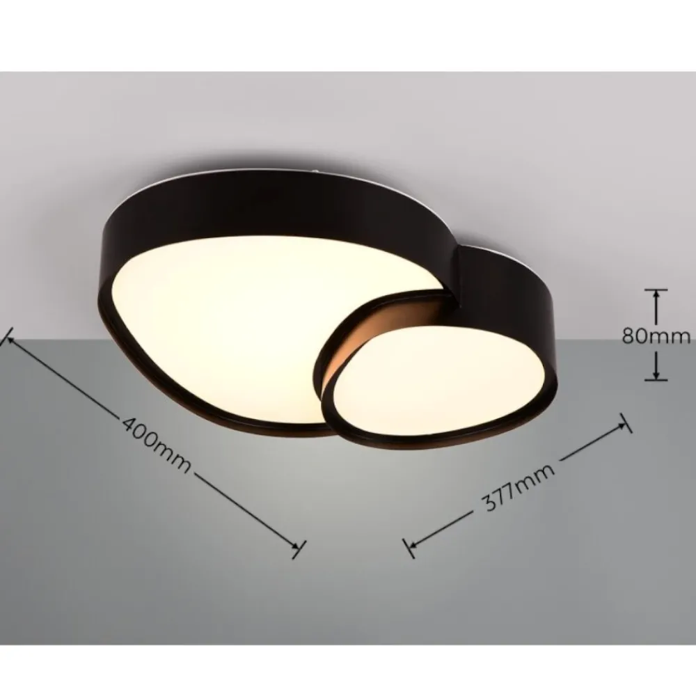 Plafoniere Moderne-Selezionato da Mazzolaluce Plafoniera nera led design moderna per soggiorno con telecomando