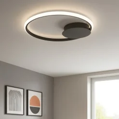 Plafoniere Moderne-Selezionato da Mazzolaluce Plafoniera nera led 3000k circolare per soggiorno