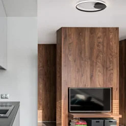 Plafoniere Moderne-Selezionato da Mazzolaluce Plafoniera nera led 3000k circolare per soggiorno