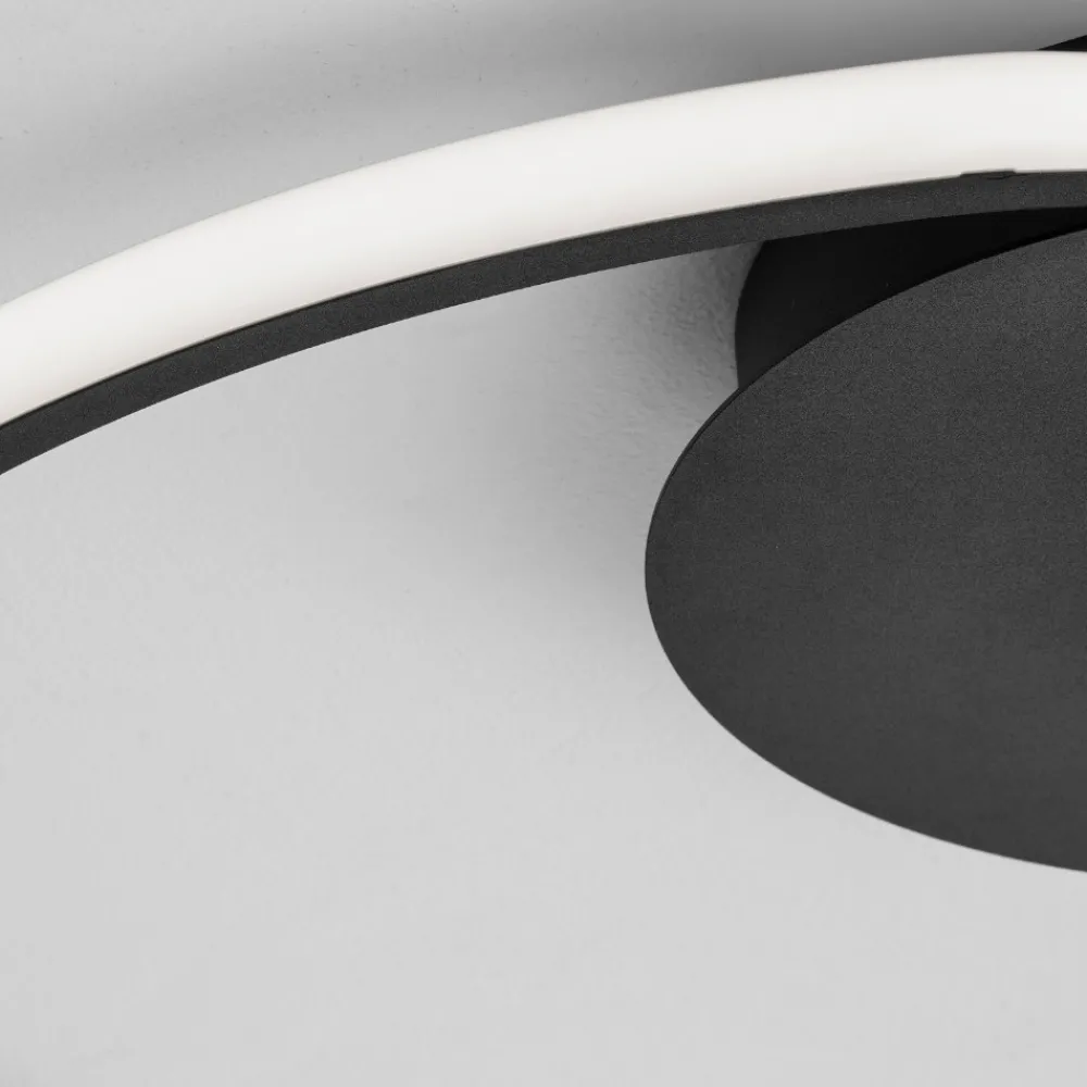 Plafoniere Moderne-Selezionato da Mazzolaluce Plafoniera nera led 3000k circolare per soggiorno