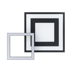 Plafoniere Moderne-Eglo Plafoniera nera led 21w dimmerabile 2700k-6500k rgb app savatarila smart