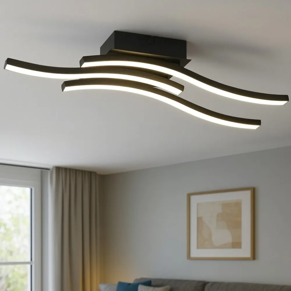 Plafoniere Moderne-Selezionato da Mazzolaluce Plafoniera nera led 15w 4000k design moderna