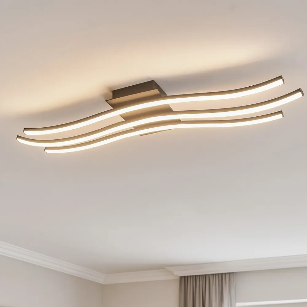 Plafoniere Moderne-Eglo Plafoniera nera led 21w 3000k per soggiorno roncade