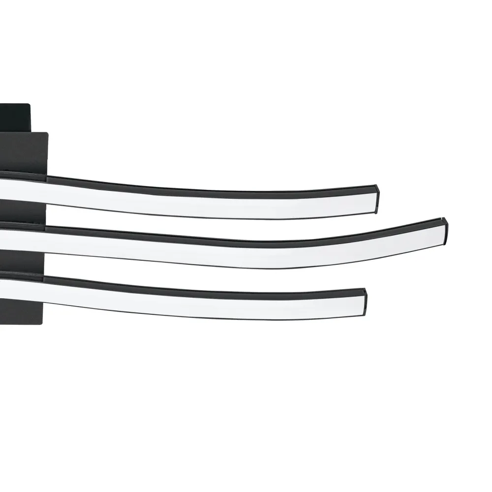 Plafoniere Moderne-Eglo Plafoniera nera led 21w 3000k per soggiorno roncade