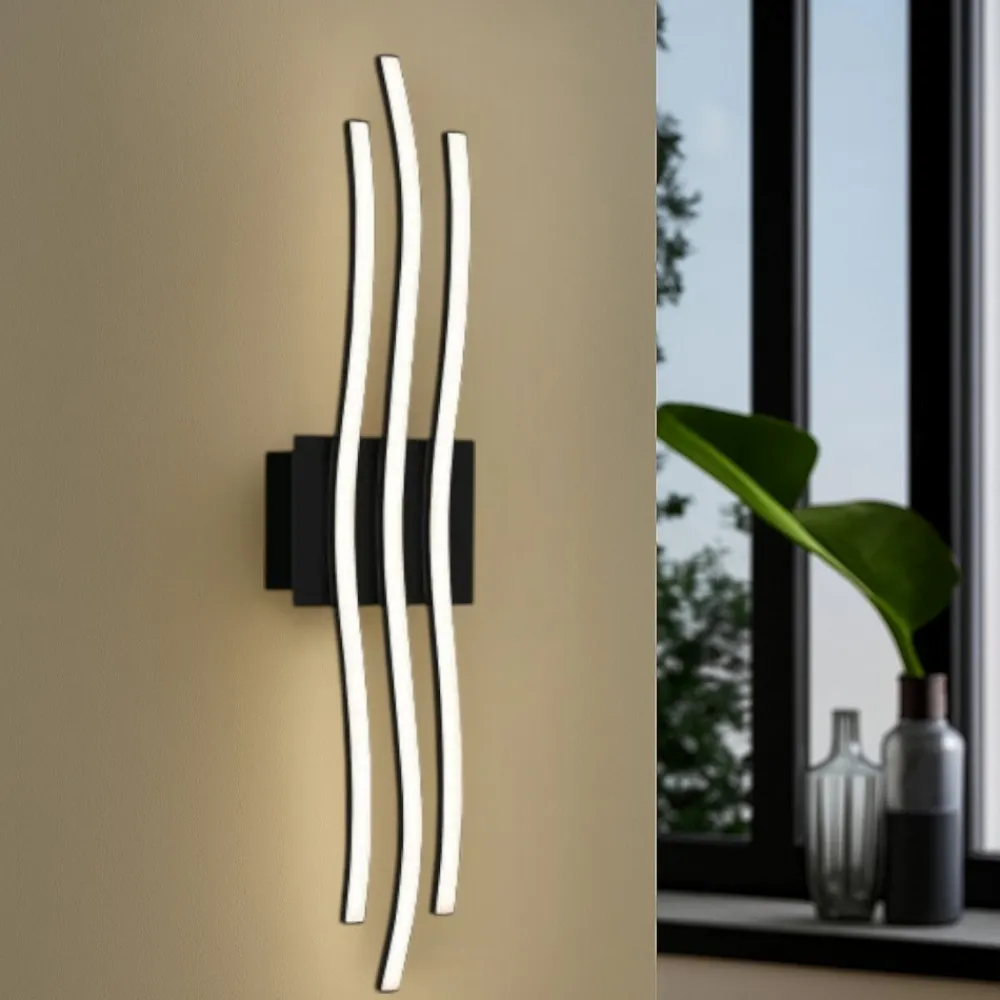 Plafoniere Moderne-Eglo Plafoniera nera led 21w 3000k per soggiorno roncade