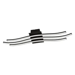 Plafoniere Moderne-Eglo Plafoniera nera led 21w 3000k per soggiorno roncade