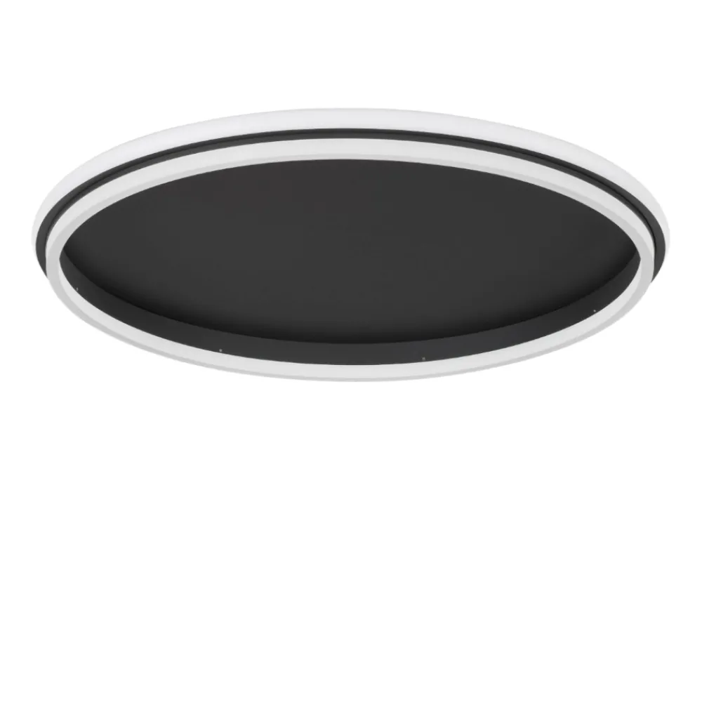 Plafoniere Moderne-Selezionato da Mazzolaluce Plafoniera nera led 60w 3000k tonda per soggiorno moderno