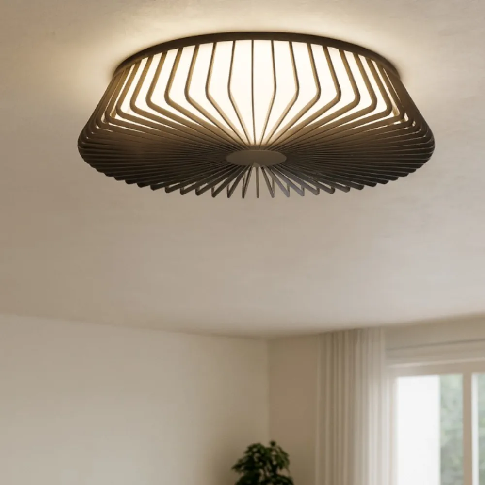 Plafoniere Moderne-Selezionato da Mazzolaluce Plafoniera nera moderna led dimmerabile con telecomando app