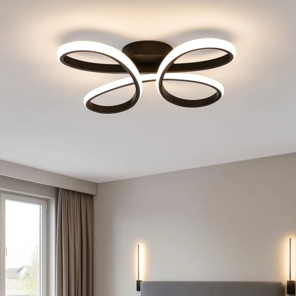 Plafoniere Moderne-Selezionato da Mazzolaluce Plafoniera nera moderna led 22w 3000k dimmerabile