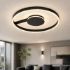 Plafoniere Moderne-Selezionato da Mazzolaluce Plafoniera nera moderna rotonda 60 cm led 48w cct 2700k 3000k 4000k dimmerabile