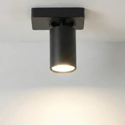 Plafoniere Moderne-Perenz Illuminazione Plafoniera nera oddy perenz cilindro spot orientabile