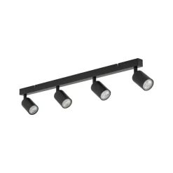Plafoniere Moderne-Selezionato da Mazzolaluce Plafoniera nera per cucina con 4 faretti orientabili