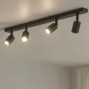 Plafoniere Moderne-Top Light Plafoniera nera per cucina 4 faretti orientabili toplight