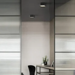 Plafoniere Moderne-Selezionato da Mazzolaluce Plafoniera nera per cucina led 3000k 25cm