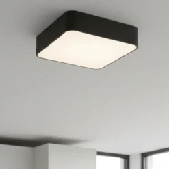 Plafoniere Moderne-Selezionato da Mazzolaluce Plafoniera nera quadrata 46cm per soggiorno