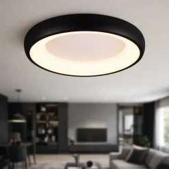 Plafoniere Moderne-Selezionato da Mazzolaluce Plafoniera nera rotonda 46cm led 29w dimmerabile per cucina