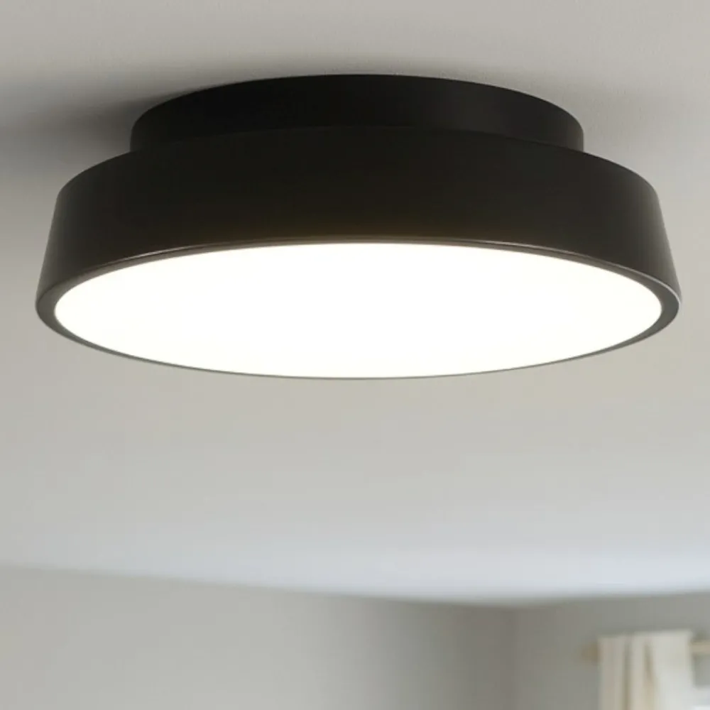 Plafoniere Moderne-IsyLuce Plafoniera nera tonda led 3000k 4000k