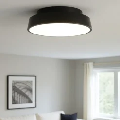 Plafoniere Moderne-IsyLuce Plafoniera nera tonda led 3000k 4000k