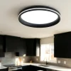 Plafoniere Moderne-Fabas Luce Plafoniera nera tonda led 52w 2700k 3200k 4000k isy moderna