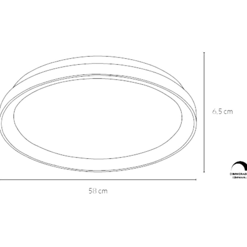 Plafoniere Moderne-Vivida International Plafoniera nera vivida lifering-r tonda led 60w 3000k 4000k dimmerabile