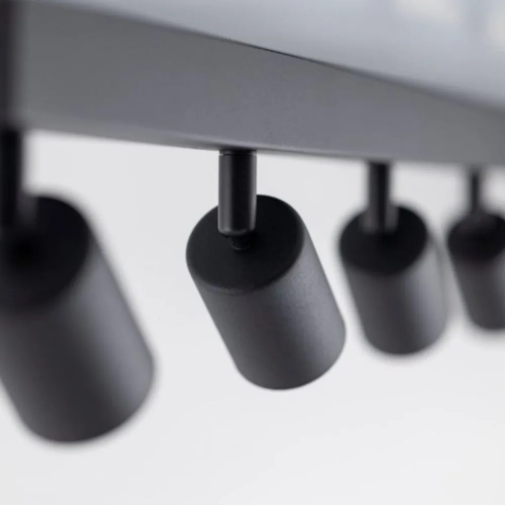 Plafoniere Moderne-Selezionato da Mazzolaluce Plafoniera nero con 6 faretti orientabili