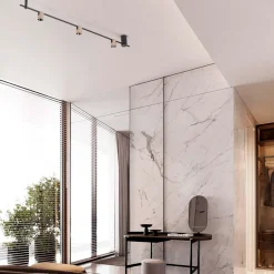 Plafoniere Moderne-Selezionato da Mazzolaluce Plafoniera nero marrone con faretti orientabili led 21w 3000k dimmerabile
