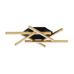 Plafoniere Moderne-Selezionato da Mazzolaluce Plafoniera nero oro design moderna led 43w 3200k