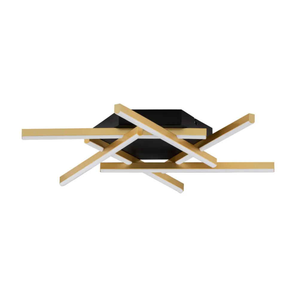 Plafoniere Moderne-Selezionato da Mazzolaluce Plafoniera nero oro design moderna led 43w 3200k