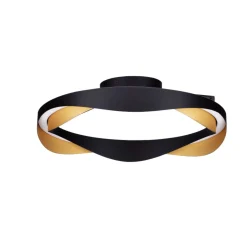 Plafoniere Moderne-Selezionato da Mazzolaluce Plafoniera nero oro design moderna per soggiorno