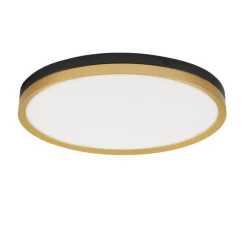 Plafoniere Moderne-Selezionato da Mazzolaluce Plafoniera nero oro rotonda 50cm led 38w 3000k