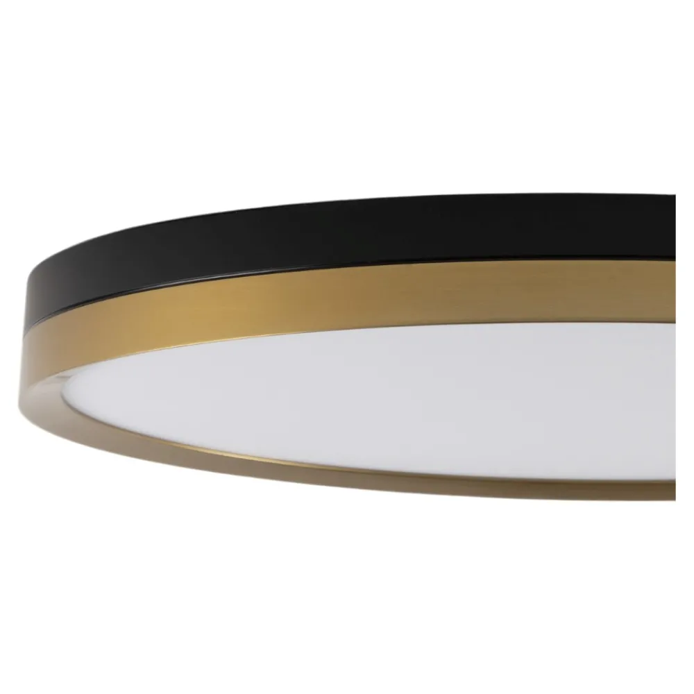 Plafoniere Moderne-Selezionato da Mazzolaluce Plafoniera nero oro rotonda 50cm led 38w 3000k