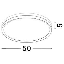Plafoniere Moderne-Selezionato da Mazzolaluce Plafoniera nero oro rotonda 50cm led 38w 3000k