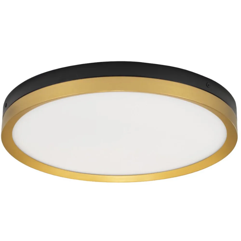Plafoniere Moderne-Selezionato da Mazzolaluce Plafoniera nero oro rotonda 40cm led 31w 3000k