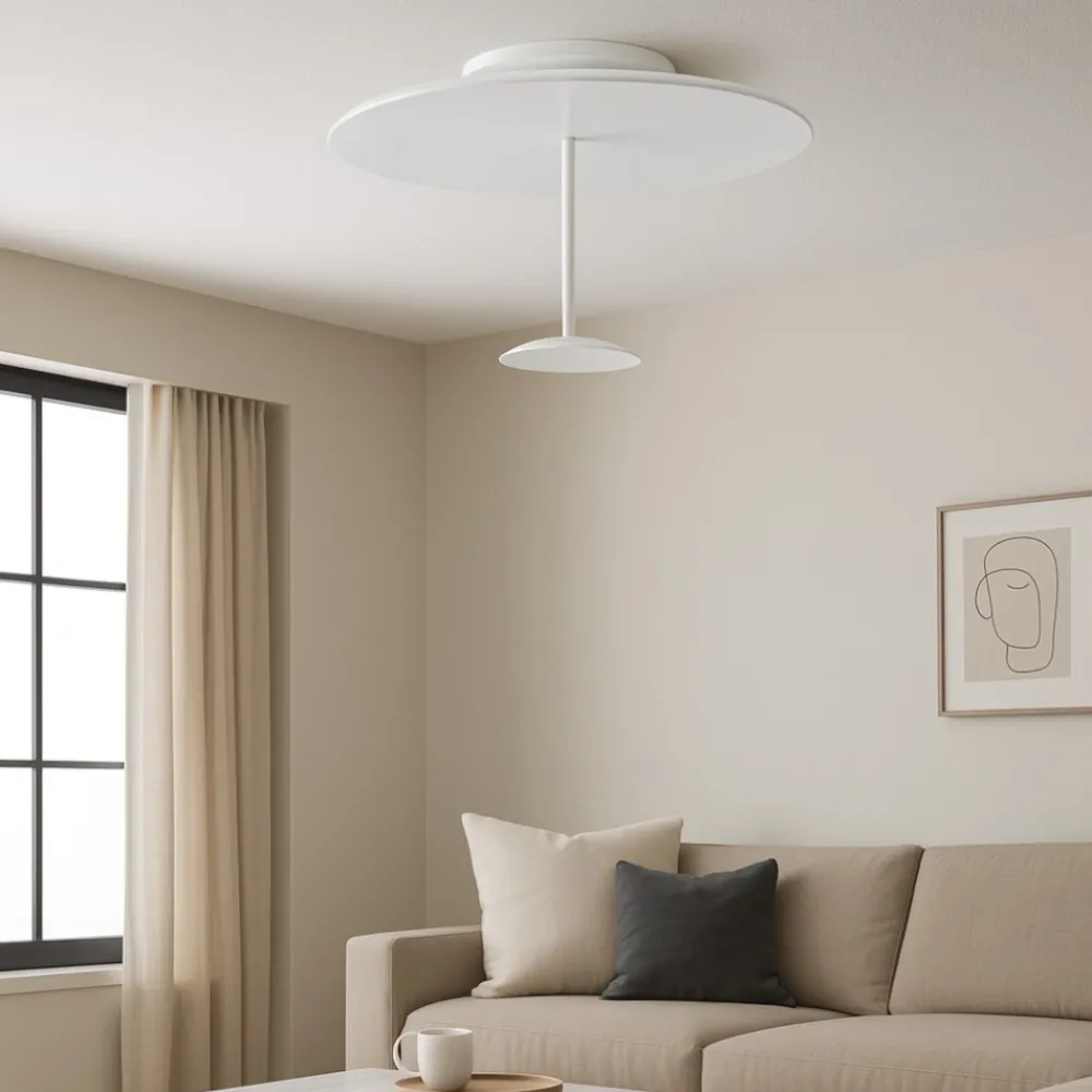 Plafoniere Moderne-Selezionato da Mazzolaluce Plafoniera nina moderna bianca led 15w 3000k dimmerabile